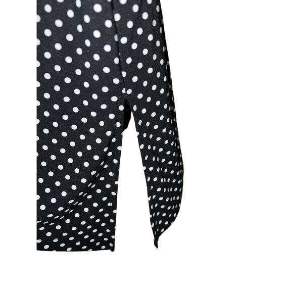 Polka Dot 2X Tunic Tank Top Anne Klein Asymmetrical Hem Black White Drape Vents - Picture 3 of 7